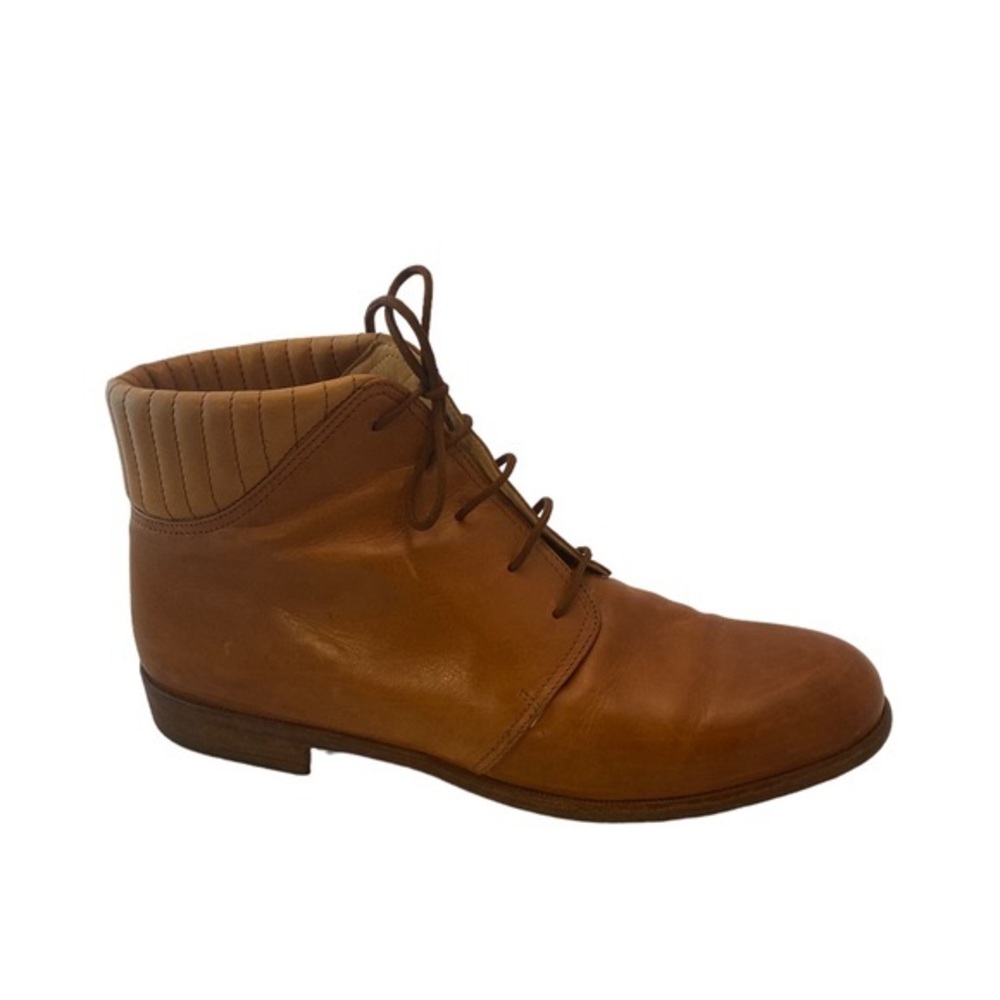 Vintage WALTER GENUIN Brown Leather Handmade in Italy Tie Golf Boot 9.5